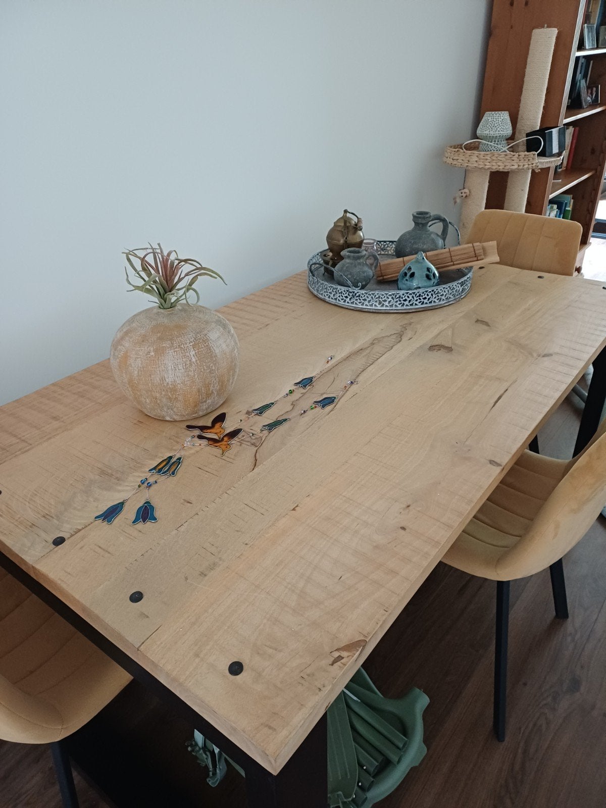 Eettafel mangohout 1.60x0.90 en hoogte 1.76, Ophalen, 50 tot 100 cm, Zo goed als nieuw, 150 tot 200 cm