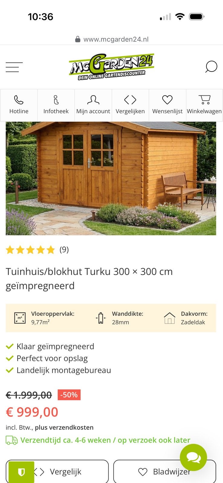 Te koop nieuw in verpakking, Tuin en Terras, Tuinhuizen, Ophalen, 200 tot 400 cm, Tuinhuis, 250 tot 500 cm
