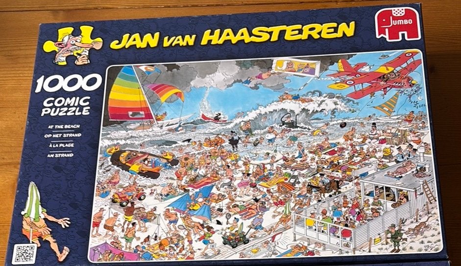 Jan van Haasteren ,on the beach! 1000 stukjes, Ophalen, 500 t/m 1500 stukjes, Zo goed als nieuw, Legpuzzel