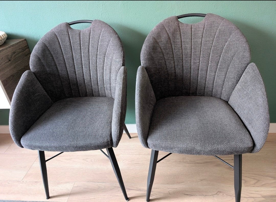 Eetkamerstoelen 3 stuks als nieuw!, Ophalen, Zo goed als nieuw, Grijs, Drie