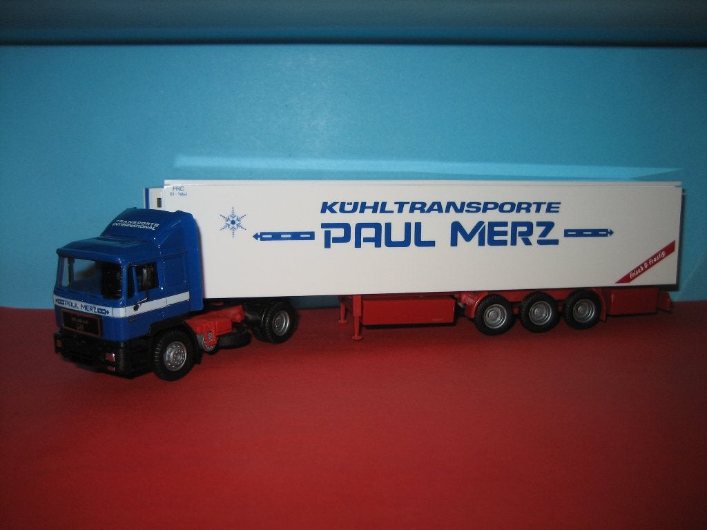 Paul Merz  MAN met oplegger  AWM, Ophalen of Verzenden, Zo goed als nieuw, Bus of Vrachtwagen, AWM