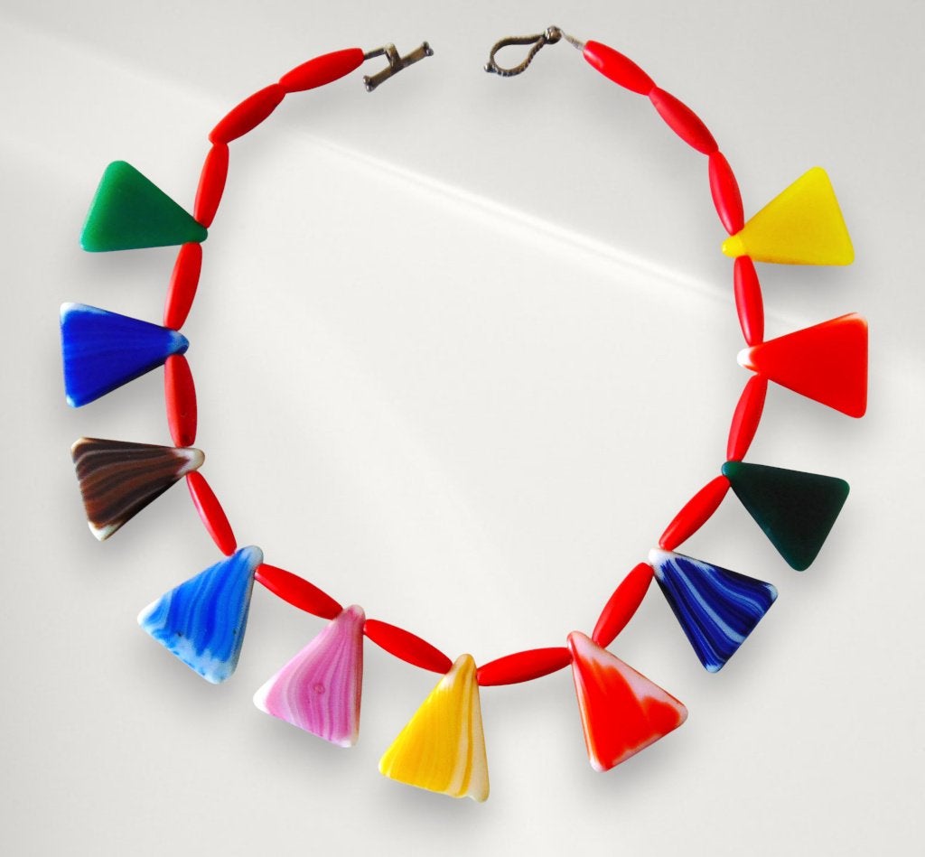Prachtige vintage1940/50 Mali TRADE BEADS glazen ketting!, Overige kleuren, Verzenden, Zo goed als nieuw, X