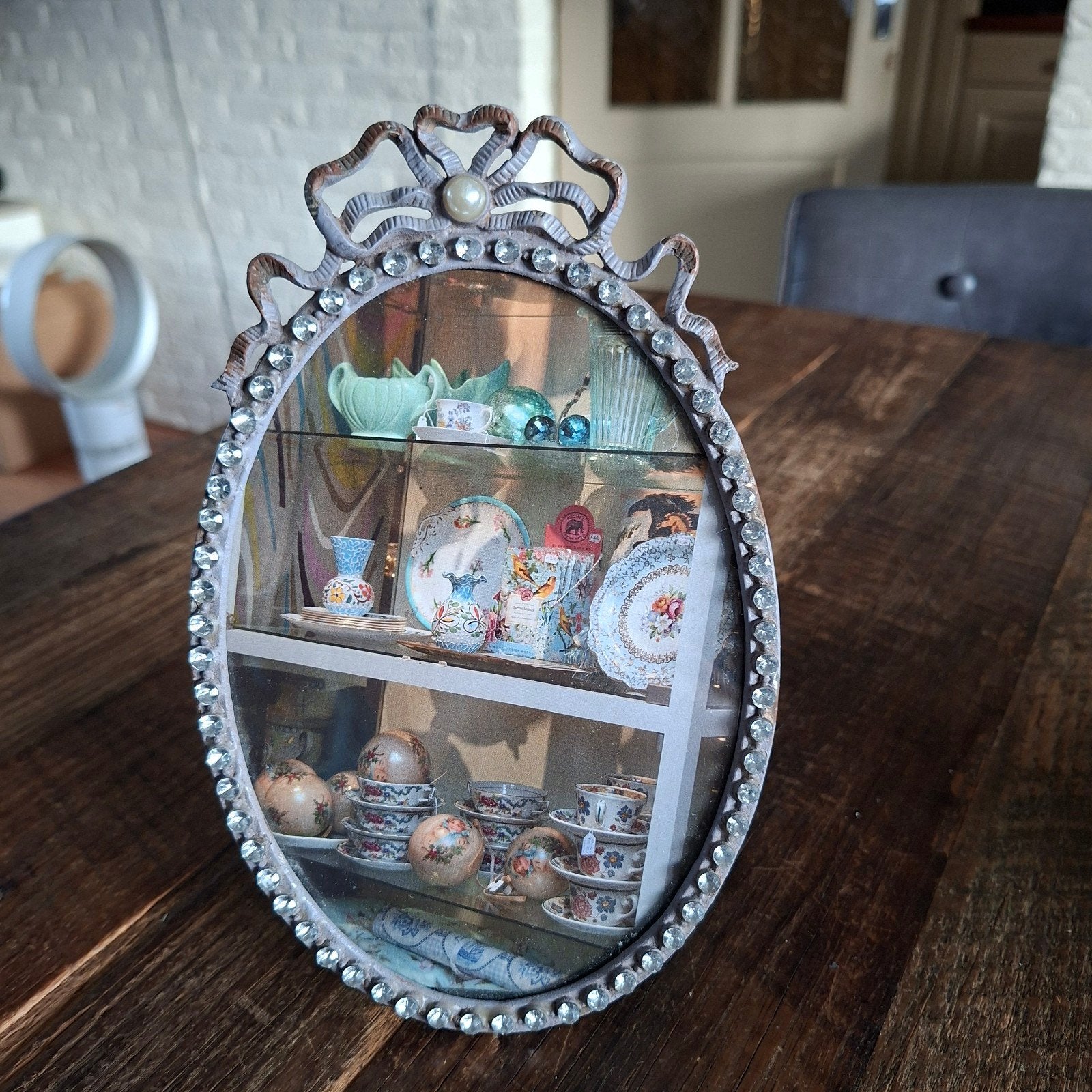 Strikjes Fotolijstjes met Steentjes 20x13 cm groot, Ophalen of Verzenden