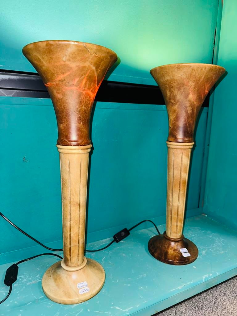 Twee Spaanse Albaster lampen, Ophalen of Verzenden