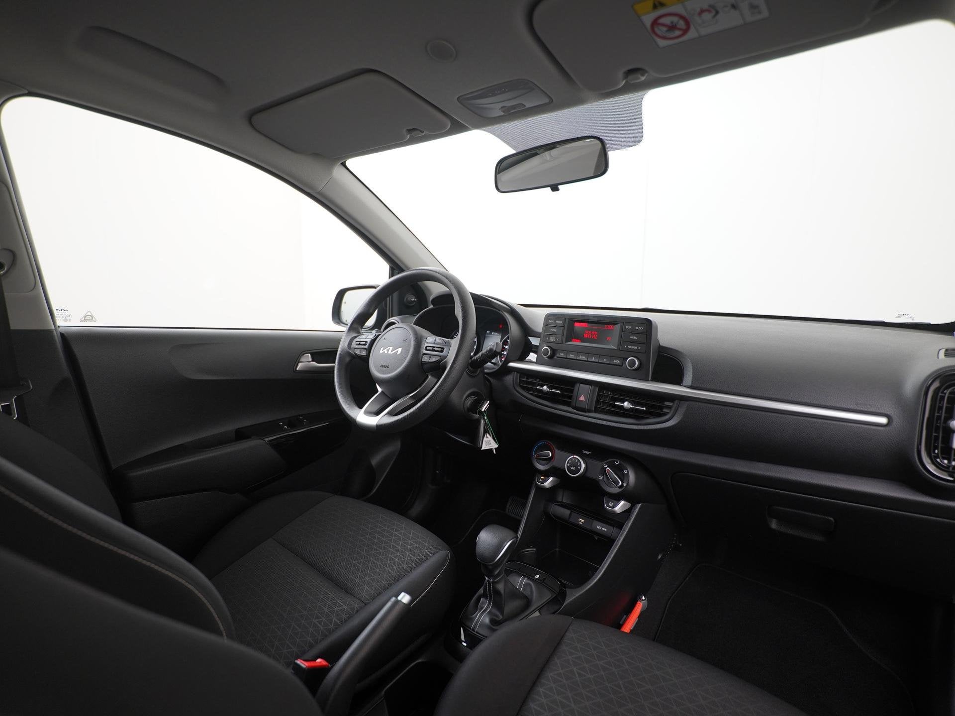 Kia Picanto 1.0 DPi ComfortLine Automaat | Airco | Zondag Op, Auto's, Gebruikt, 4 stoelen, Zwart, Origineel Nederlands