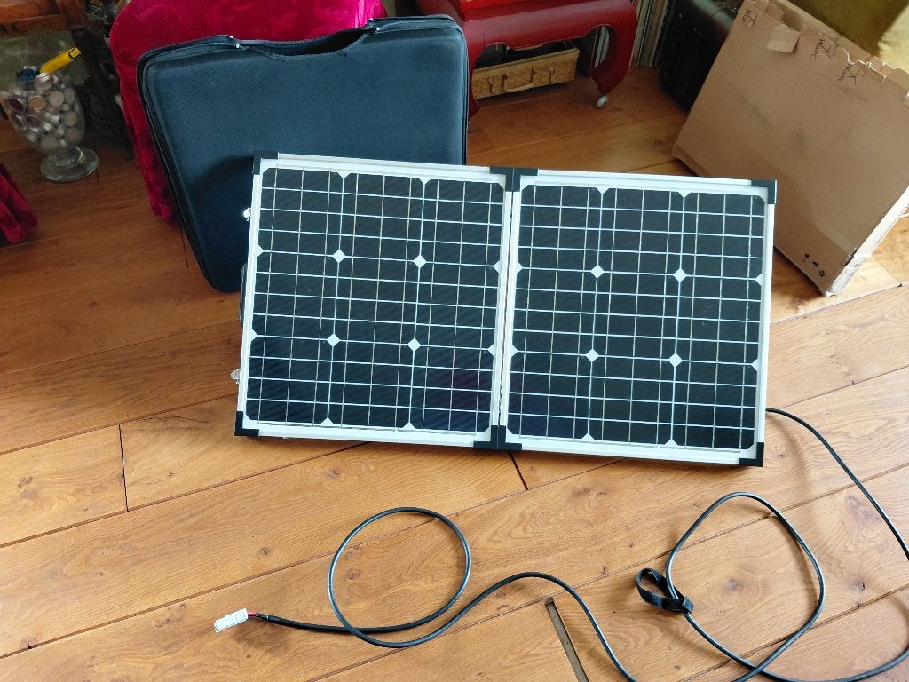 opklapbaar zonnepaneel camper aluminium koffermodel 80w, Ophalen, Zo goed als nieuw