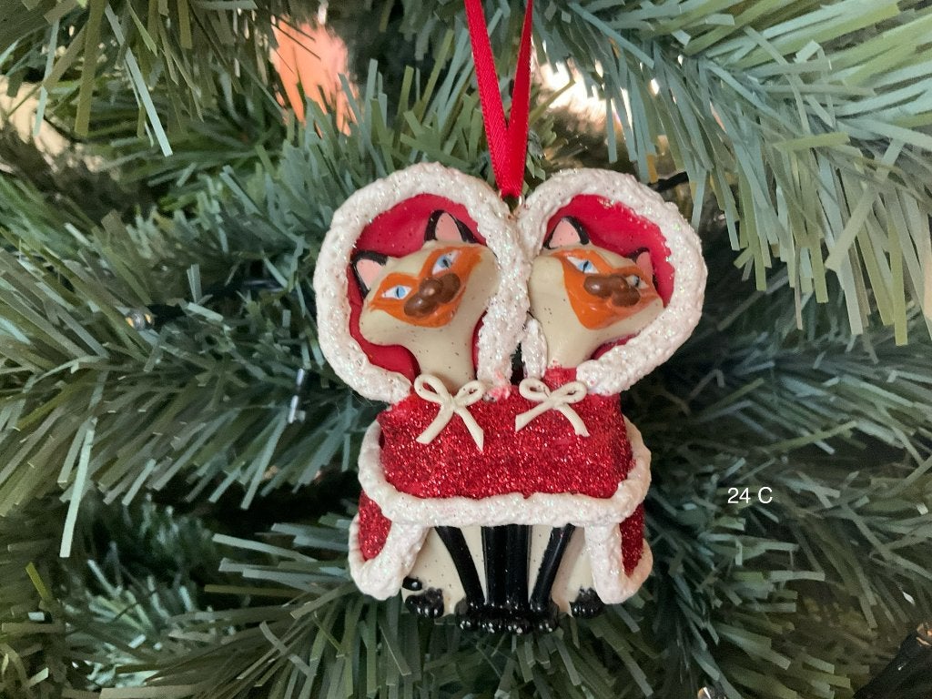 Disney Lady en Vagebond - ornament kerstboom hanger Si en Am, Ophalen of Verzenden, Overige figuren, Zo goed als nieuw, Beeldje of Figuurtje