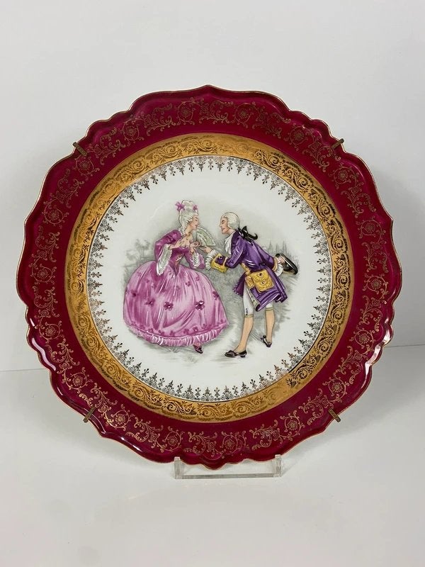 Limoges Wandbord – J.S. France, Gebruikt, Wandhanger, Meerkleurig, Ophalen of Verzenden