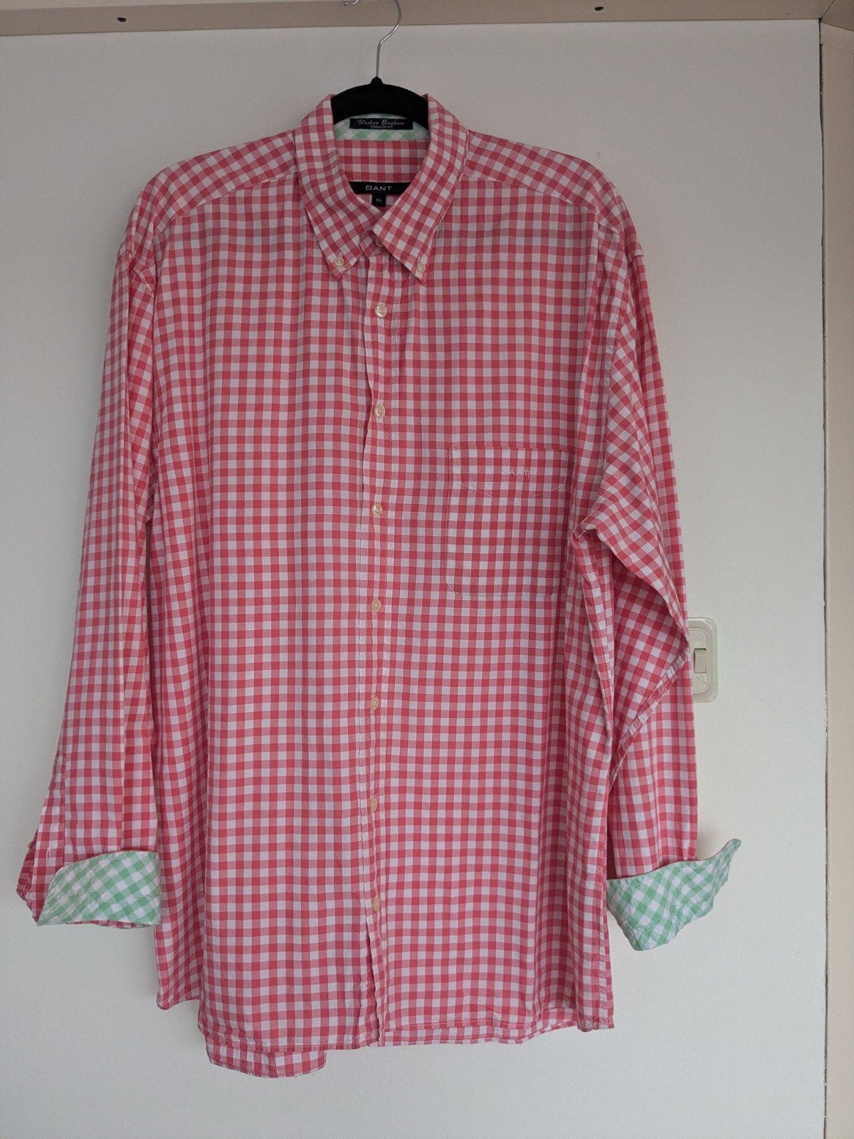 GANT Heren overhemd - Rood/Wit geruit - Maat XL, Ophalen of Verzenden, Rood, GANT, Halswijdte 43/44 (XL)