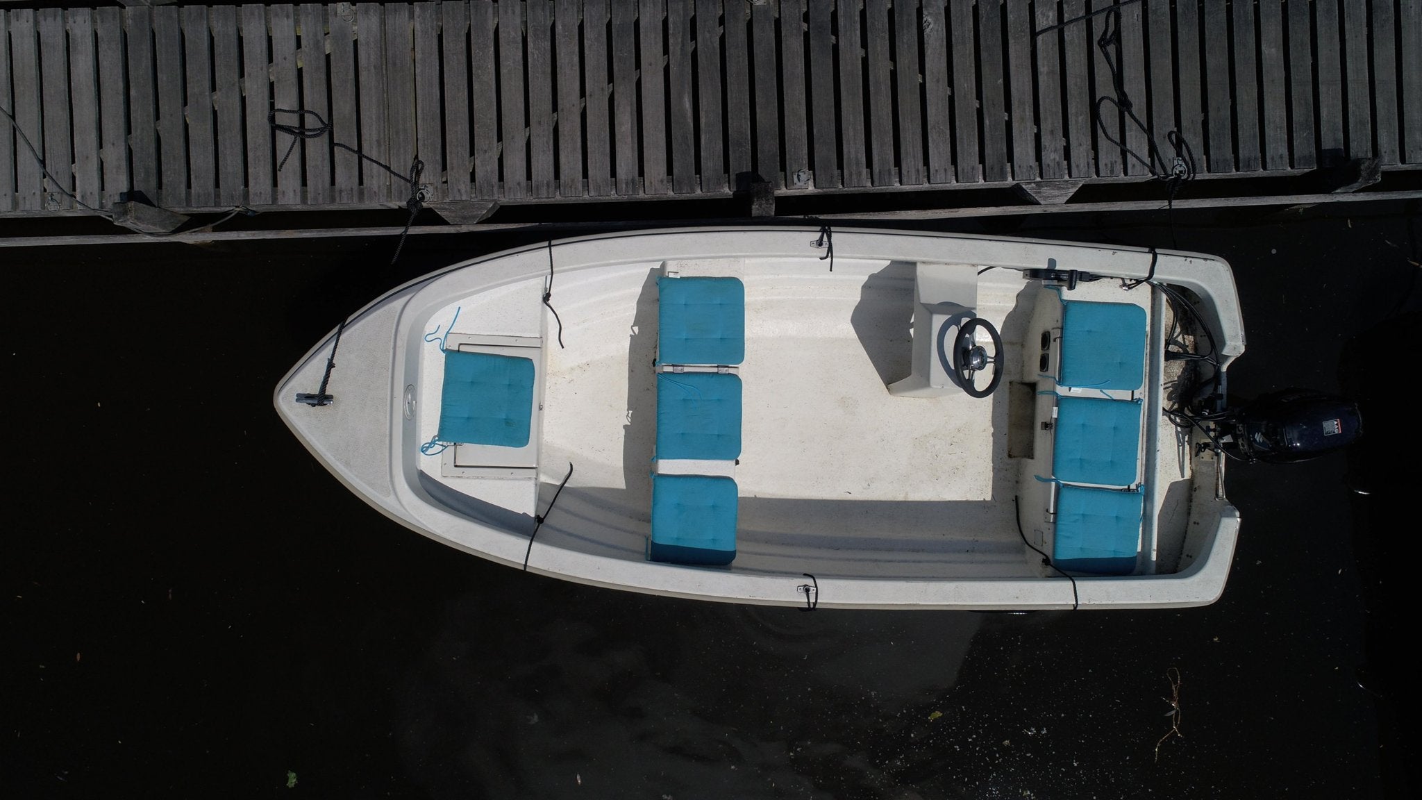 Crescent 434 motorboot met stuur, Watersport en Boten, Vis- en Consoleboten, 50 cm, Overige merken, Gebruikt, 4 m