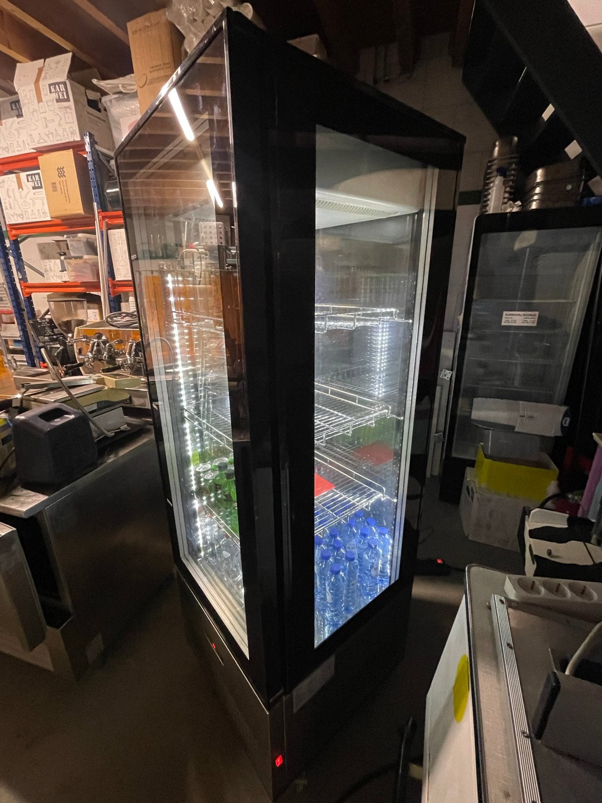 Glazen koelvitrine met LED verlichting & geforceerde koeling, Ophalen of Verzenden, Koelen en Vriezen