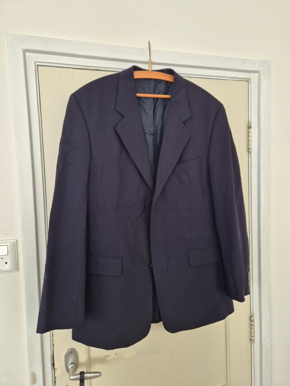 Donkerblauw heren colbert merk Sorano maat 102. 100% scheerw, Ophalen of Verzenden, Zo goed als nieuw, Maat 52/54 (L), Blauw