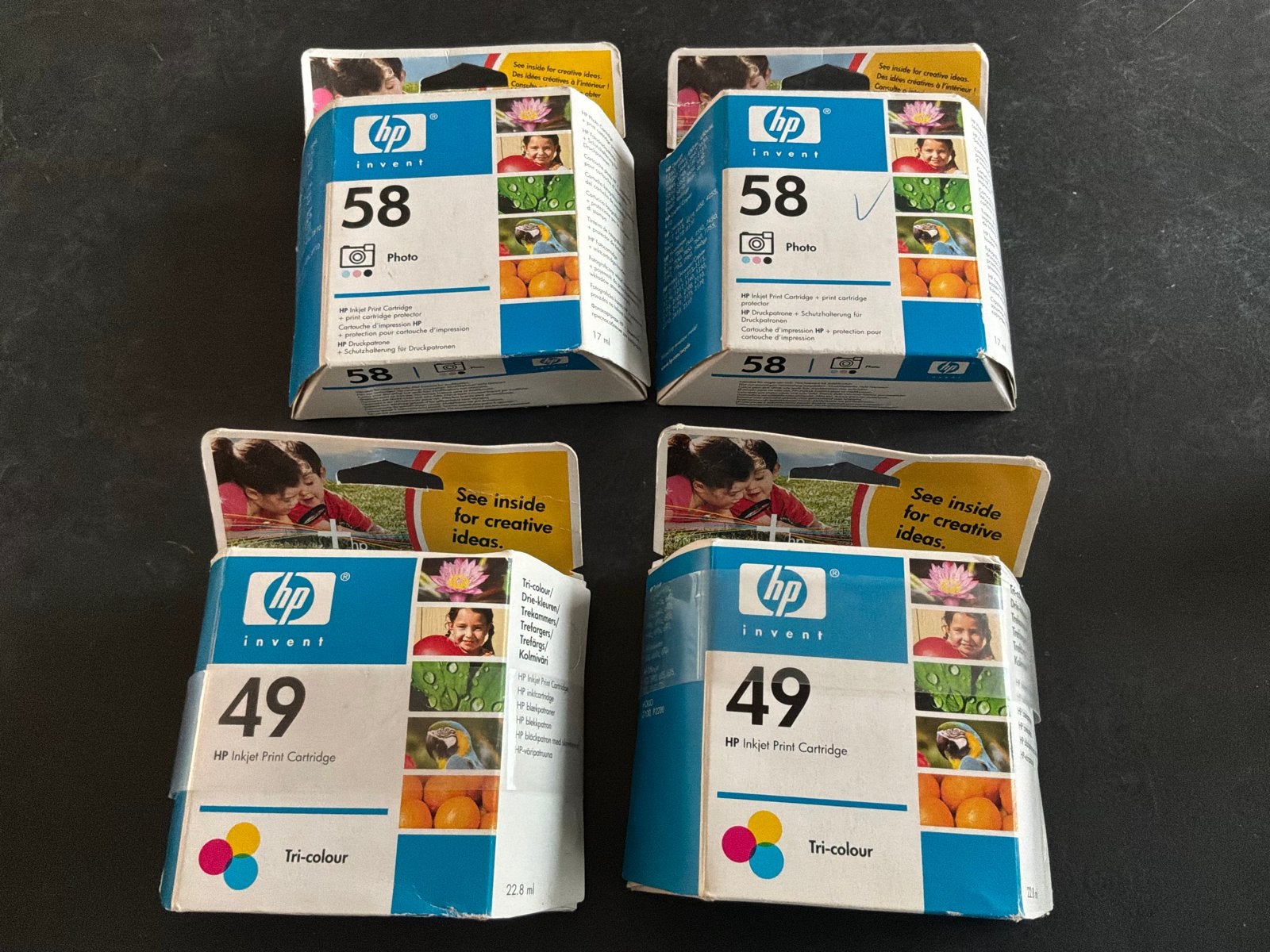 HP 49 en 58 inktcartridges - Nieuw in verpakking, Ophalen of Verzenden, Nieuw, Cartridge