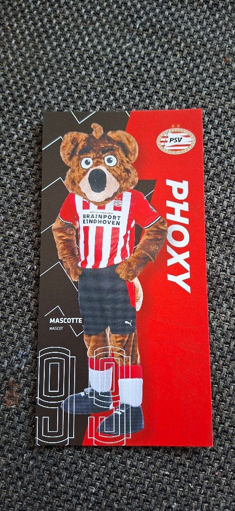 Spelerskaart; Phoxy mascotte # PSV Eindhoven, Ophalen of Verzenden, Nieuw, PSV, Spelerskaart