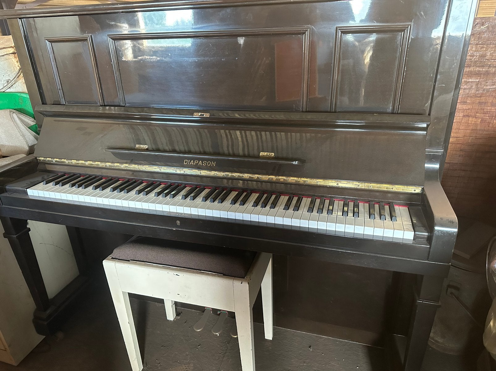 PIANO DIAPASON 132-BW TEAB, Ophalen of Verzenden, Gebruikt, Zwart, Hoogglans