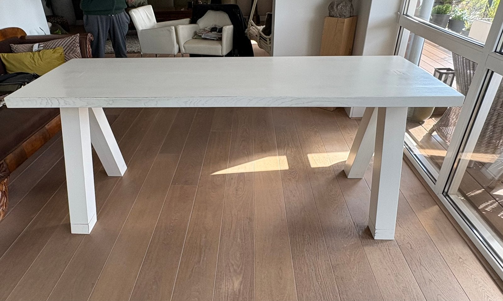 Zware smalle eettafel, Huis en Inrichting, Tafels | Eettafels, Ophalen, 50 tot 100 cm, Zo goed als nieuw, 150 tot 200 cm