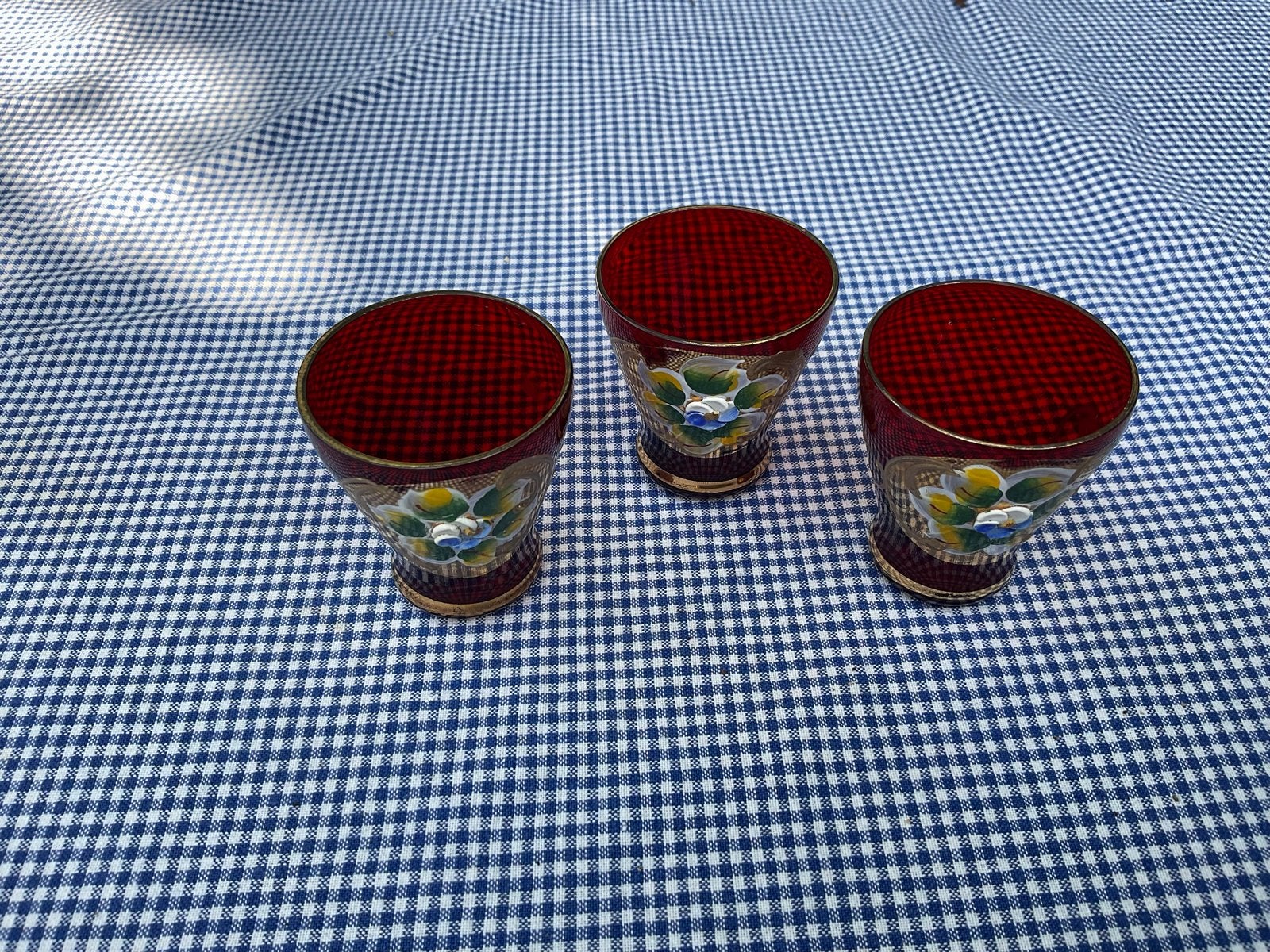 Set van 3 Italiaanse grappa glaasjes, handgeschilderd, Ophalen of Verzenden