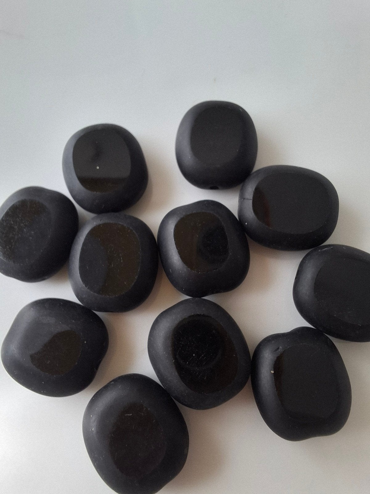 11 stuks glaskralen 10 mm zwart kralen, Kraal, -, -, Nieuw