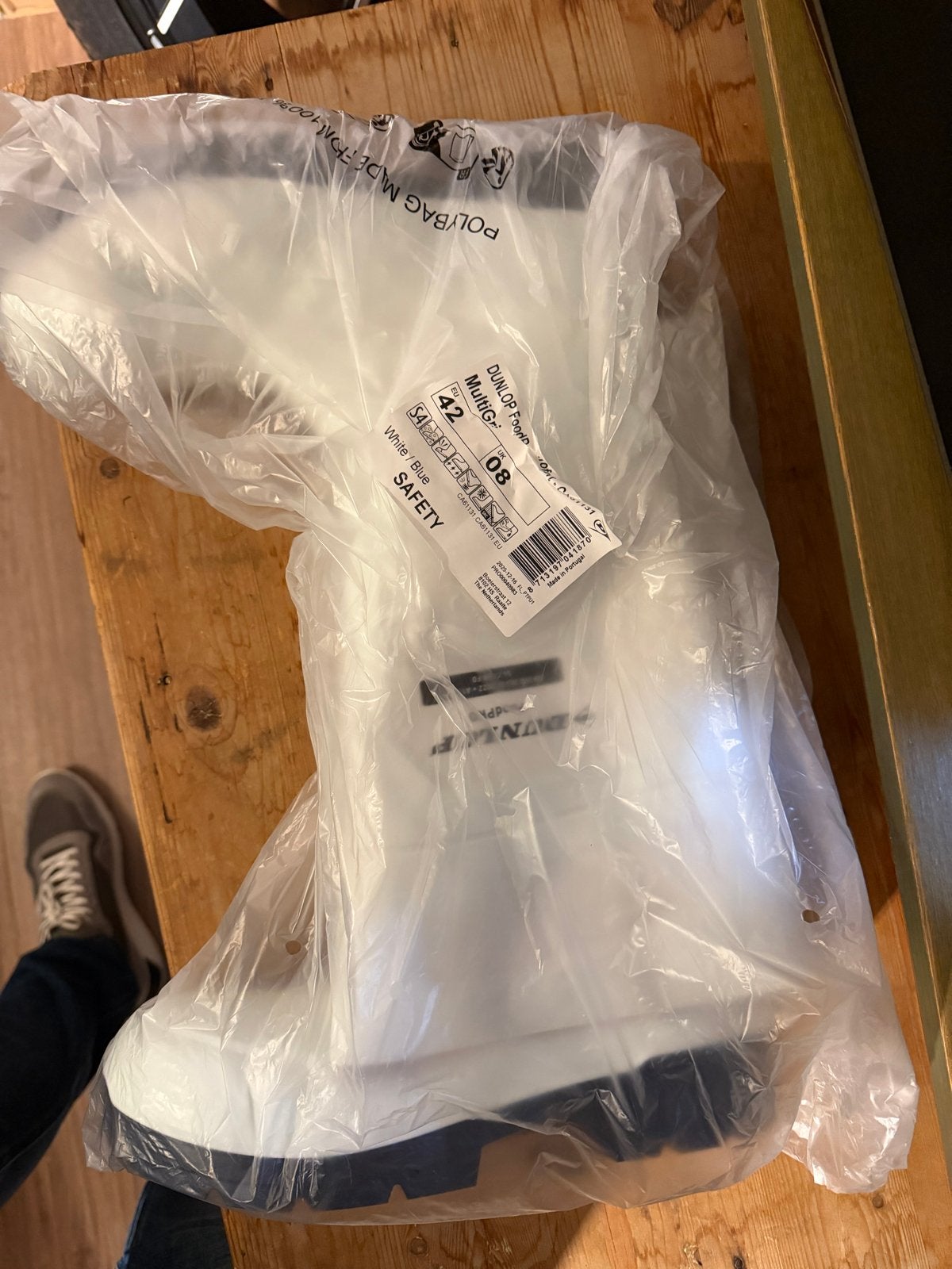 Nieuwe Dunlop MultiG Safety Laarzen Maat 42 Wit/Blauw, Ophalen of Verzenden, Nieuw, Wit, Werkschoenen