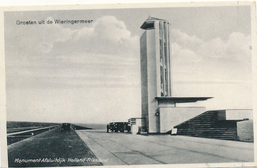 11246 Groeten uit de Wieringermeer Monument Afsluitdijk, Verzamelen, Ophalen of Verzenden, 1920 tot 1940, Friesland