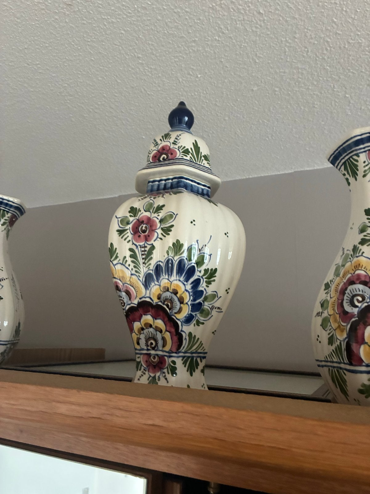 Delfts Blauw Gemberpot met Bloemenpatroon, Ophalen