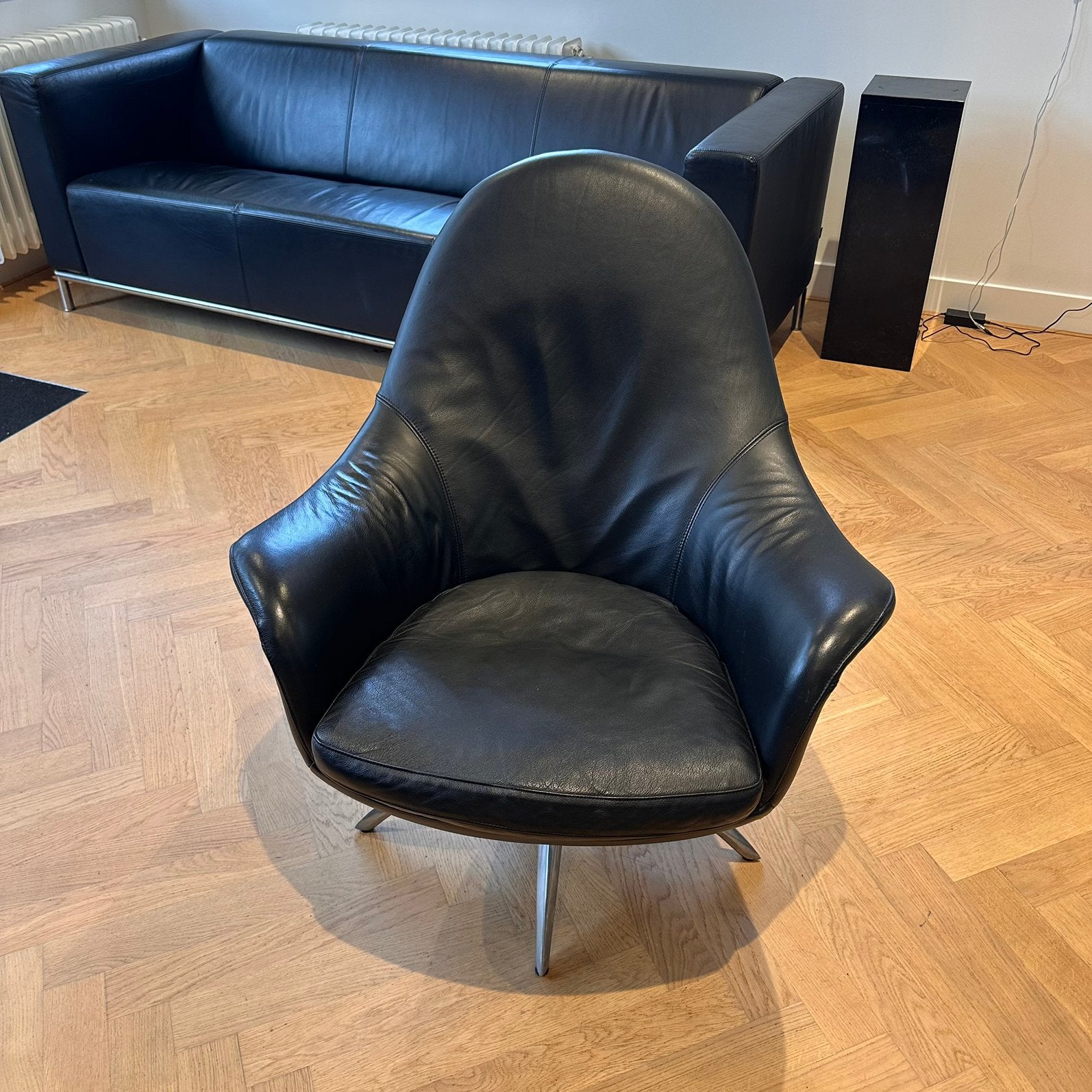 Prachtige ledere stoel, Ophalen, Gebruikt, 75 tot 100 cm, 50 tot 75 cm