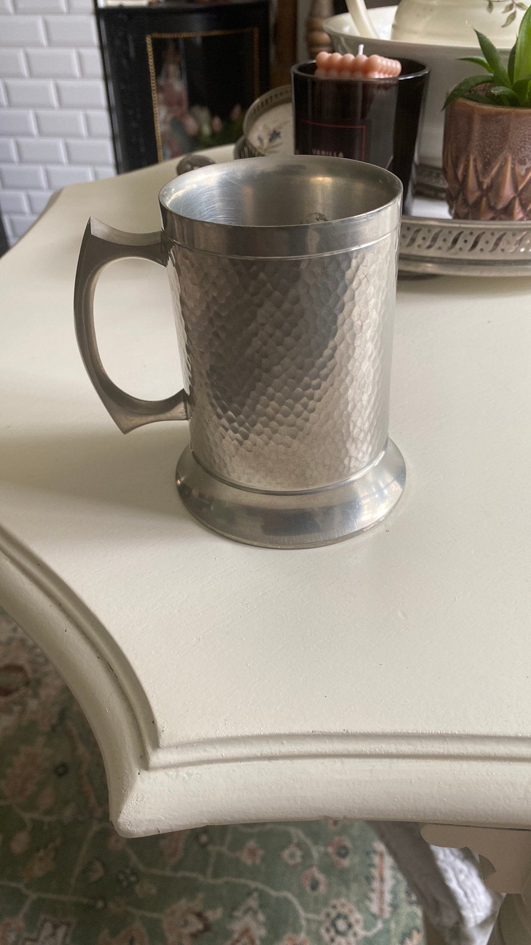 Tinnen bierpul merk Pura uit Indonesië (Banka), Antiek en Kunst, Ophalen of Verzenden