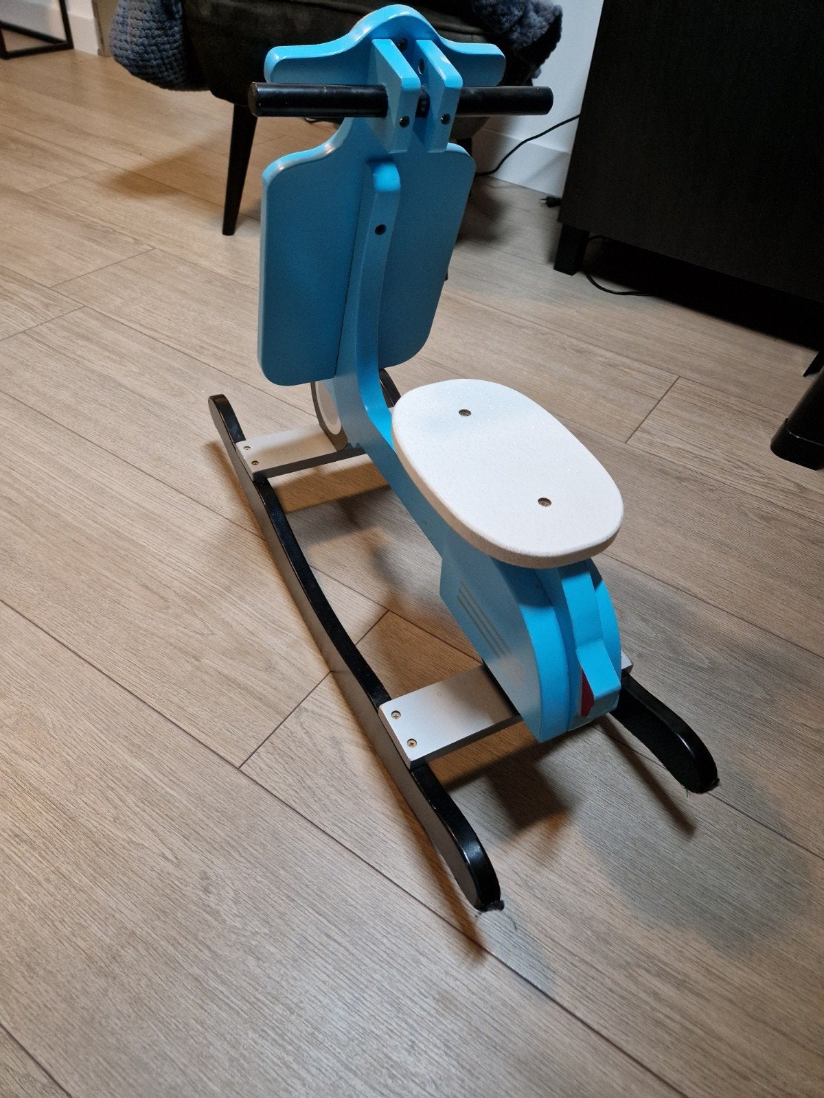 Houten hobbelscooter - Blauw, Ophalen