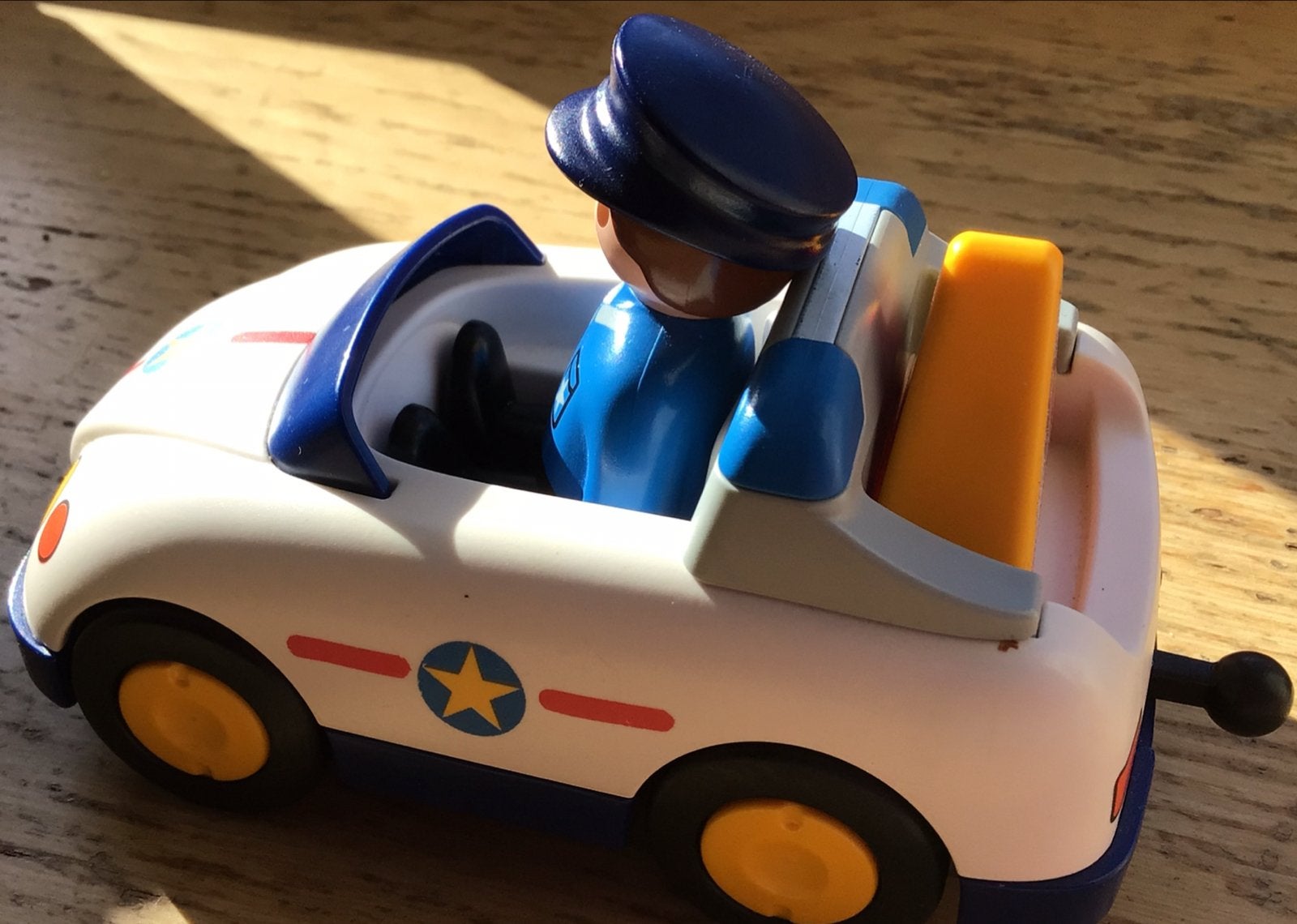 Playmobil 123 politiewagen met agent, Kinderen en Baby's, Ophalen of Verzenden, Gebruikt