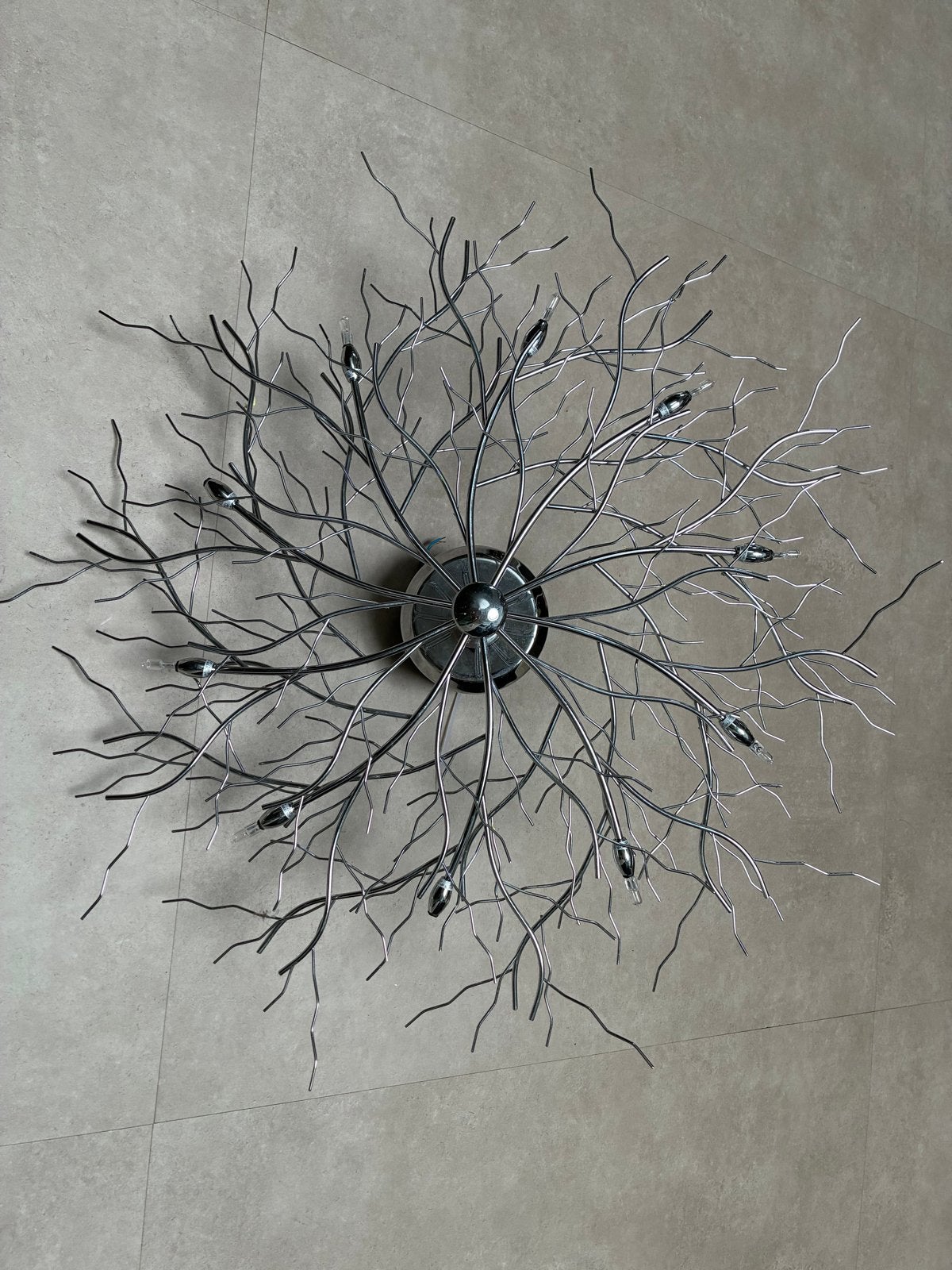 Moderne plafondlamp 'Boomtakken' met 8 lichtpunten, Huis en Inrichting, Ophalen, Overige fittingen, Zo goed als nieuw, Metaal