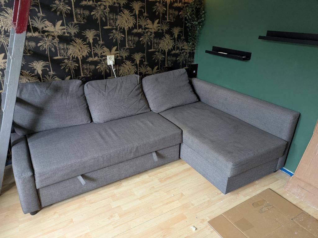 FRIHETEN hoekbank en slaapbank, Ophalen, Gebruikt, 125 tot 150 cm, Hoekbank