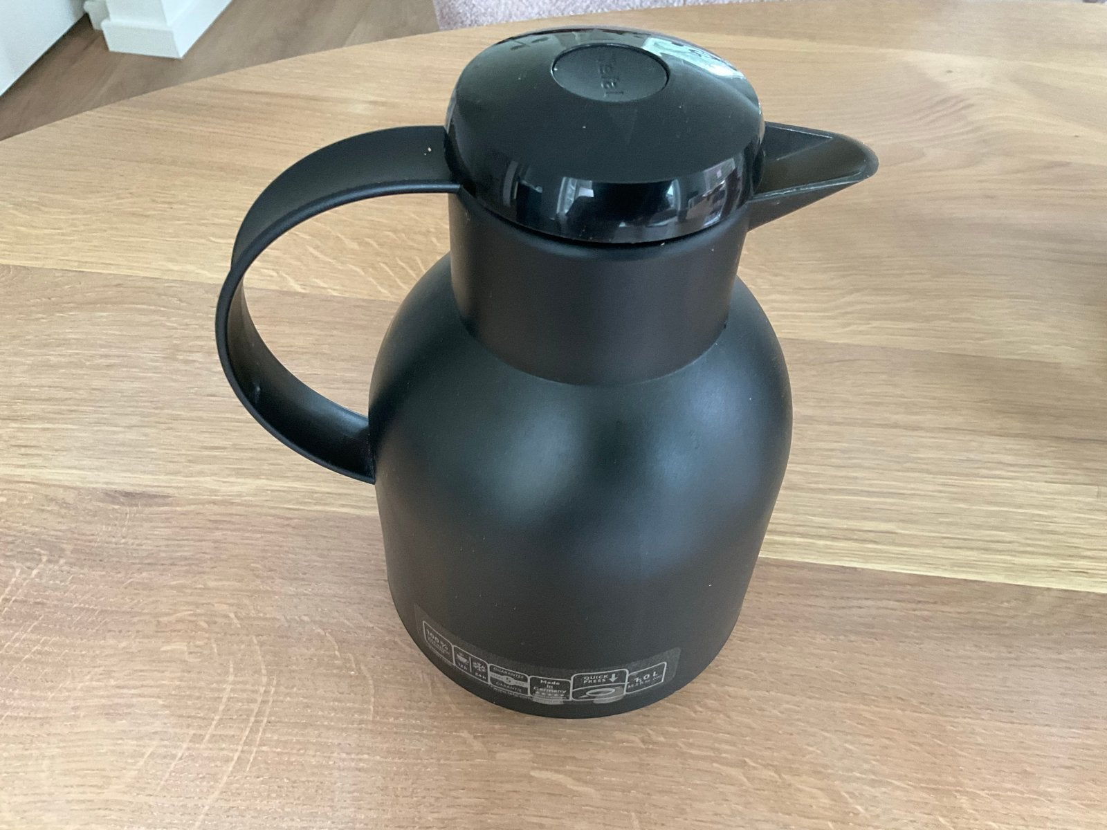 Tefal Samba Thermoskan 1L - Zwart, Lekvrij, Kunststof, Ophalen of Verzenden, Zwart, Overige merken