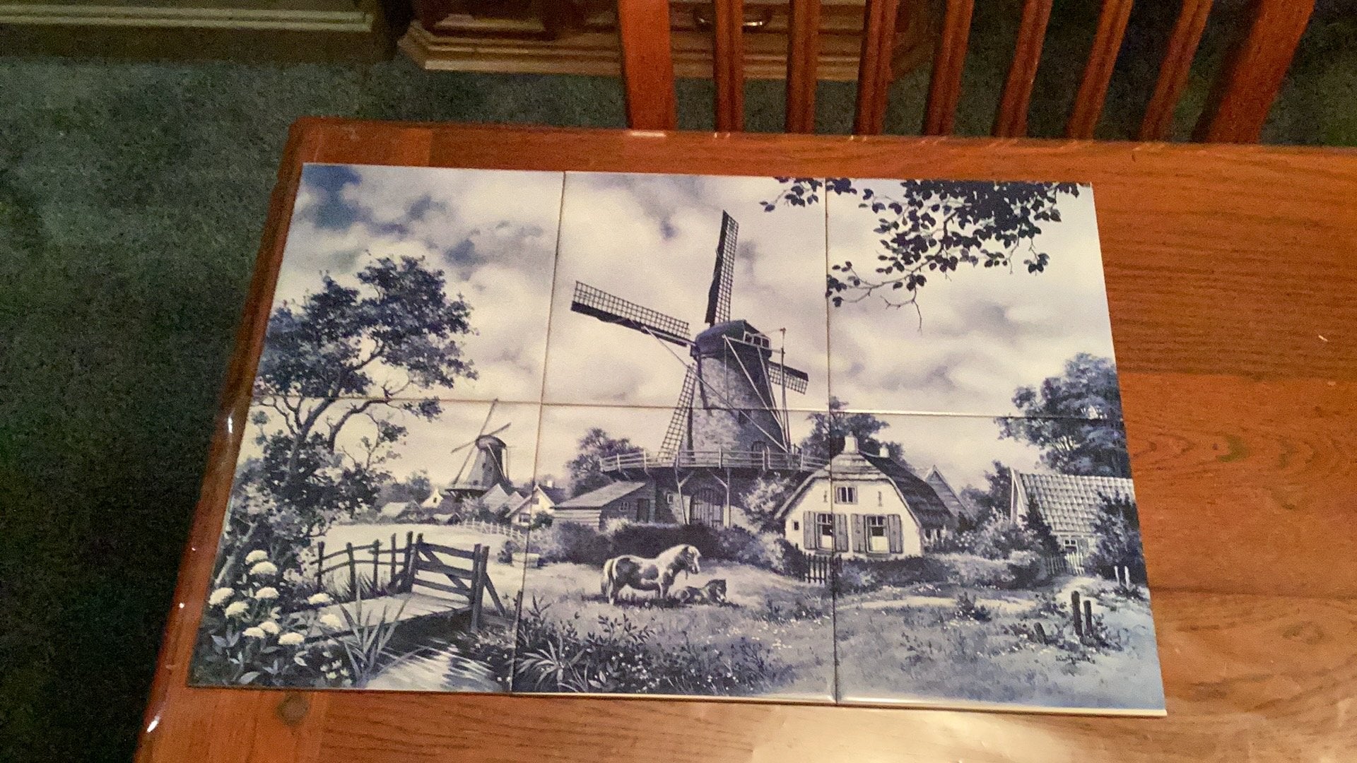Hollands tegeltablo van 6 tegels Moza, Ophalen