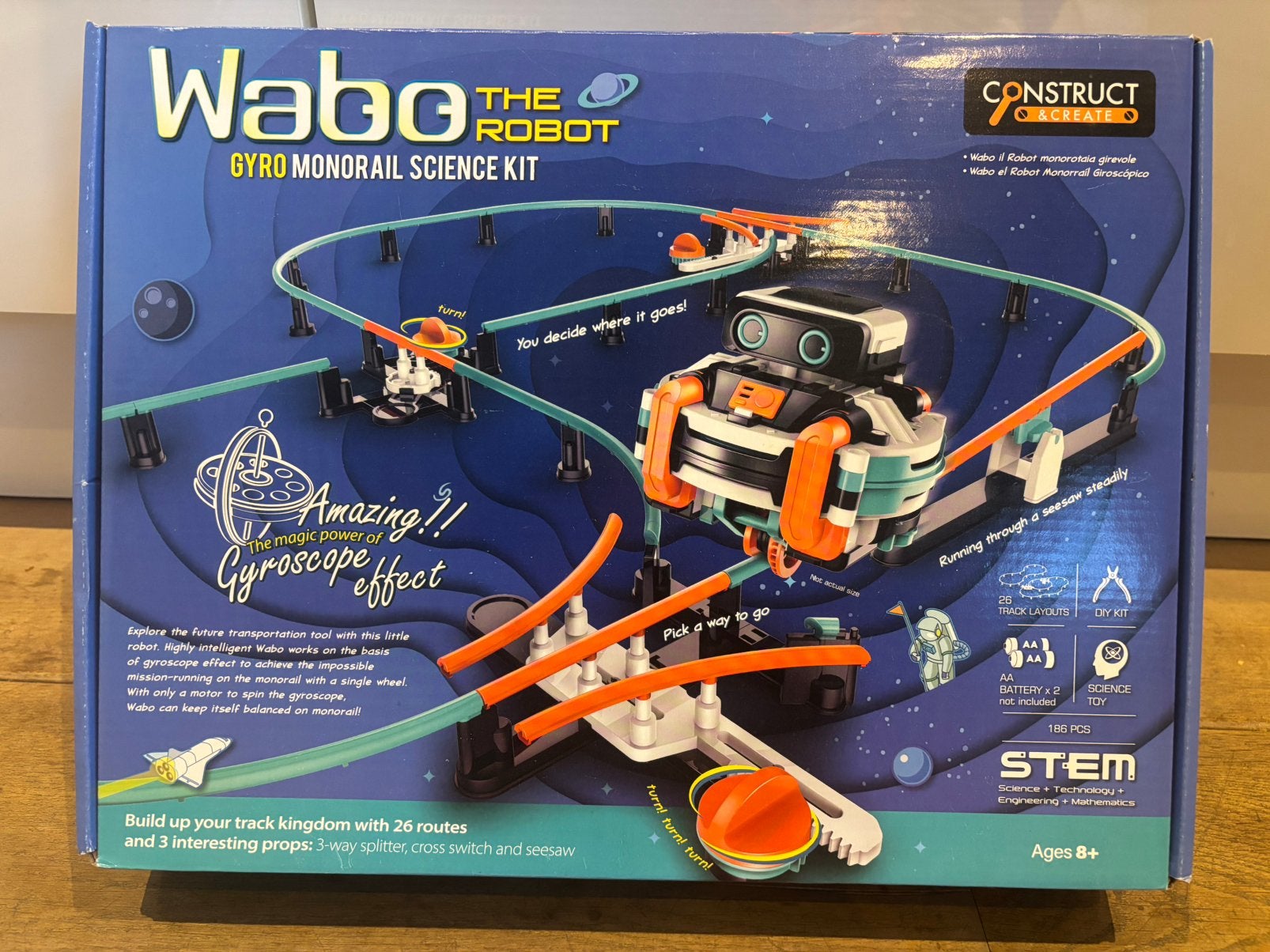 Robotica-set - Wabo The Robot Gyro Monorail, Ophalen of Verzenden, Zo goed als nieuw