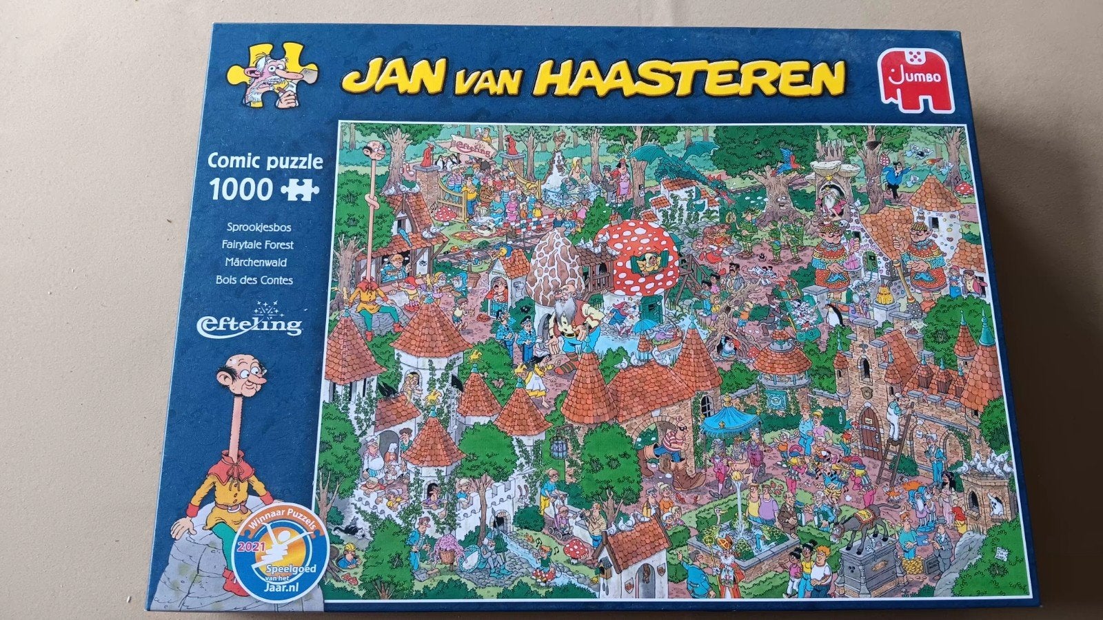 Efteling puzzel 1000 stukjes Jan van Haasteren.
Nog compleet, Ophalen of Verzenden, 500 t/m 1500 stukjes, Zo goed als nieuw
