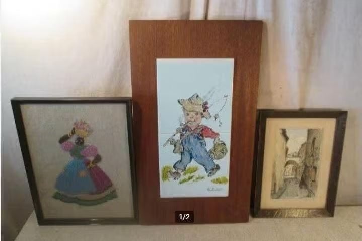 6 Oude Kunstwerken - allerlei, Minder dan 50 cm, Oorspronkelijke maker, Ophalen of Verzenden, Zo goed als nieuw