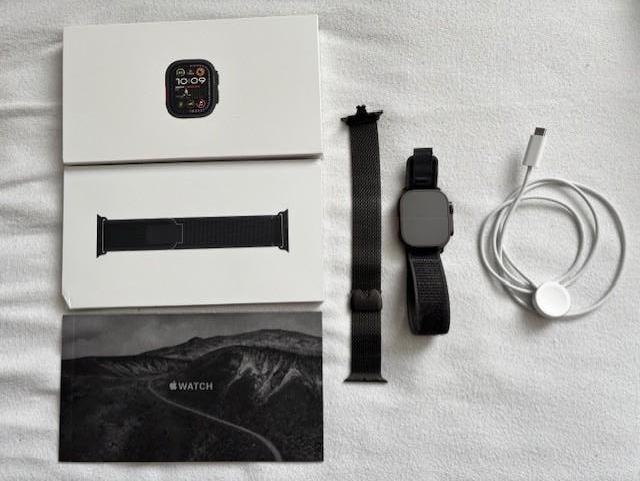 Apple Watch Ultra 2, Sieraden, Tassen en Uiterlijk, Smartwatches, Zo goed als nieuw, iOS, Zwart, Afstand, Calorieverbanding, Conditie