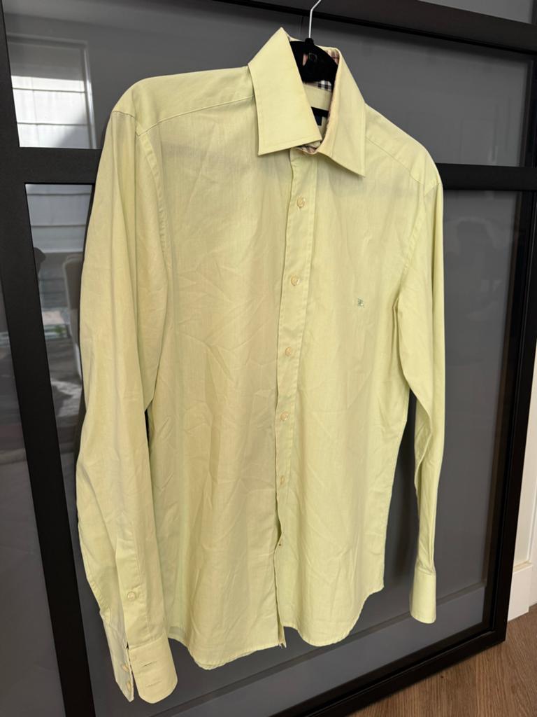 Burberry overhemd, Ophalen of Verzenden, Zo goed als nieuw, Geel, Halswijdte 38 (S) of kleiner