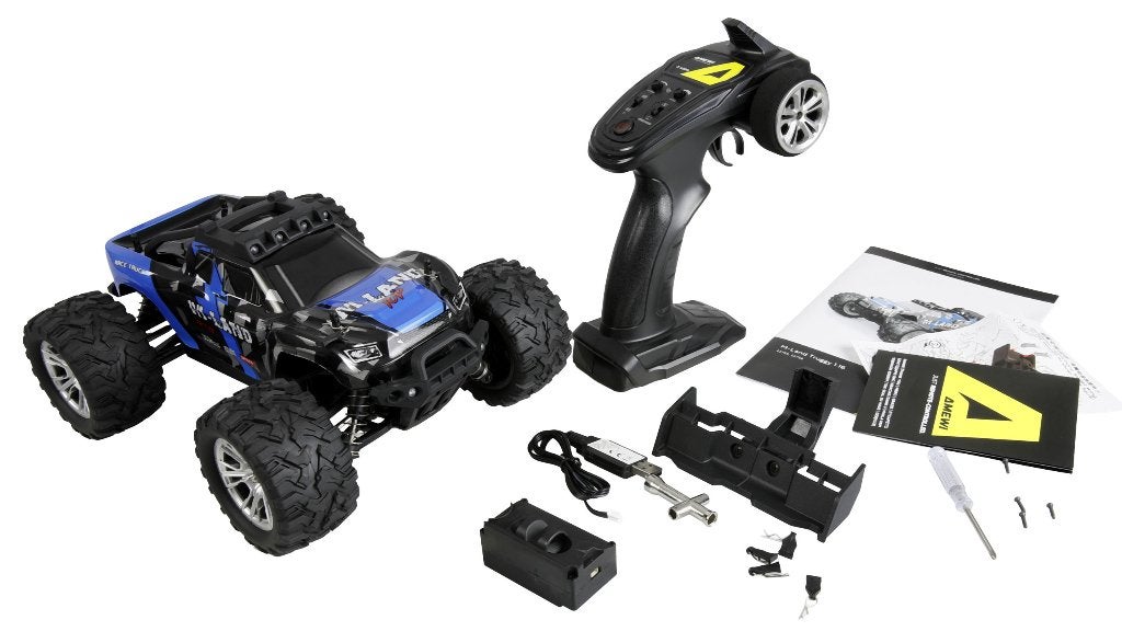 Amewi M-Land Truggy 48km/h 4WD 1/16 RTR blue, Ophalen of Verzenden, Nieuw, Overige schalen, Auto offroad