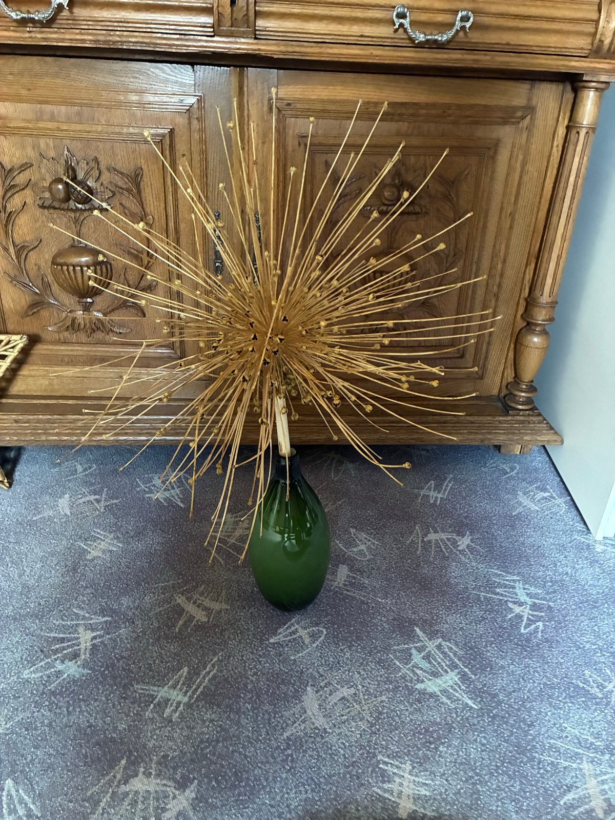 Sierui decoratie in vaas, Ophalen, Gebruikt, Natuurlijk materiaal, Goud