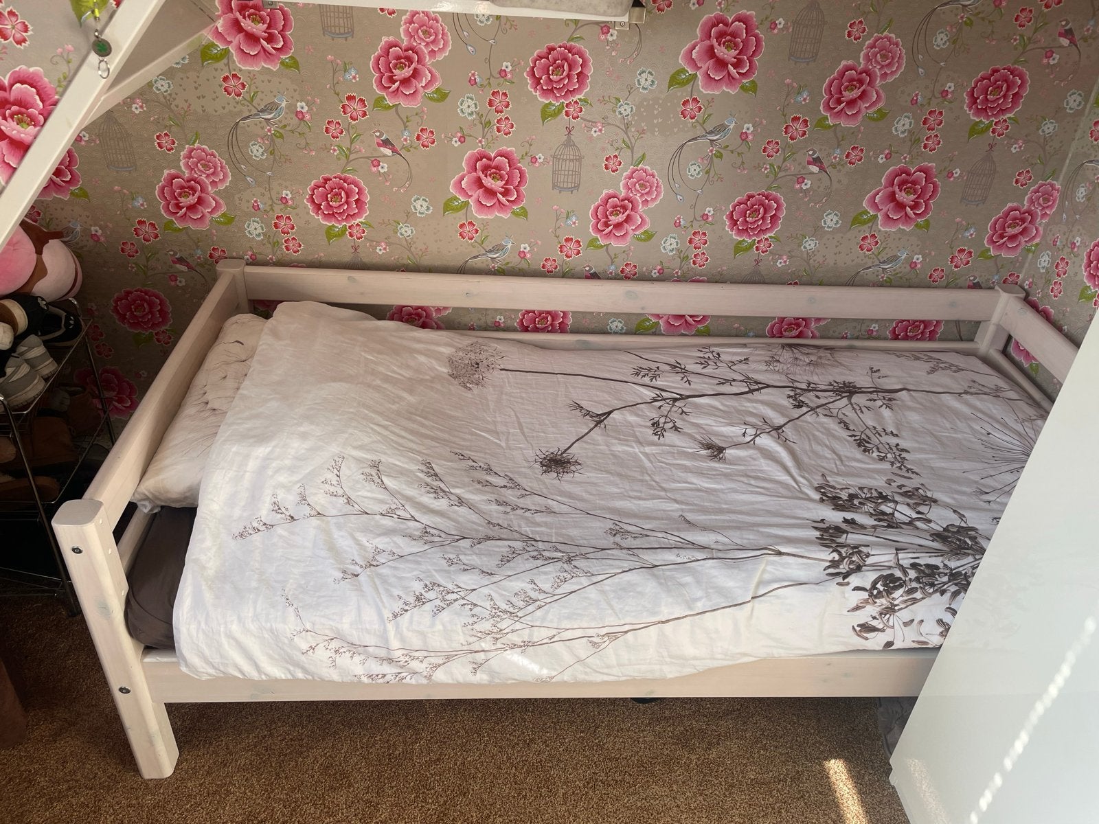 Flexa white wash bedbank, Ophalen, Gebruikt, 90 cm, Eenpersoons