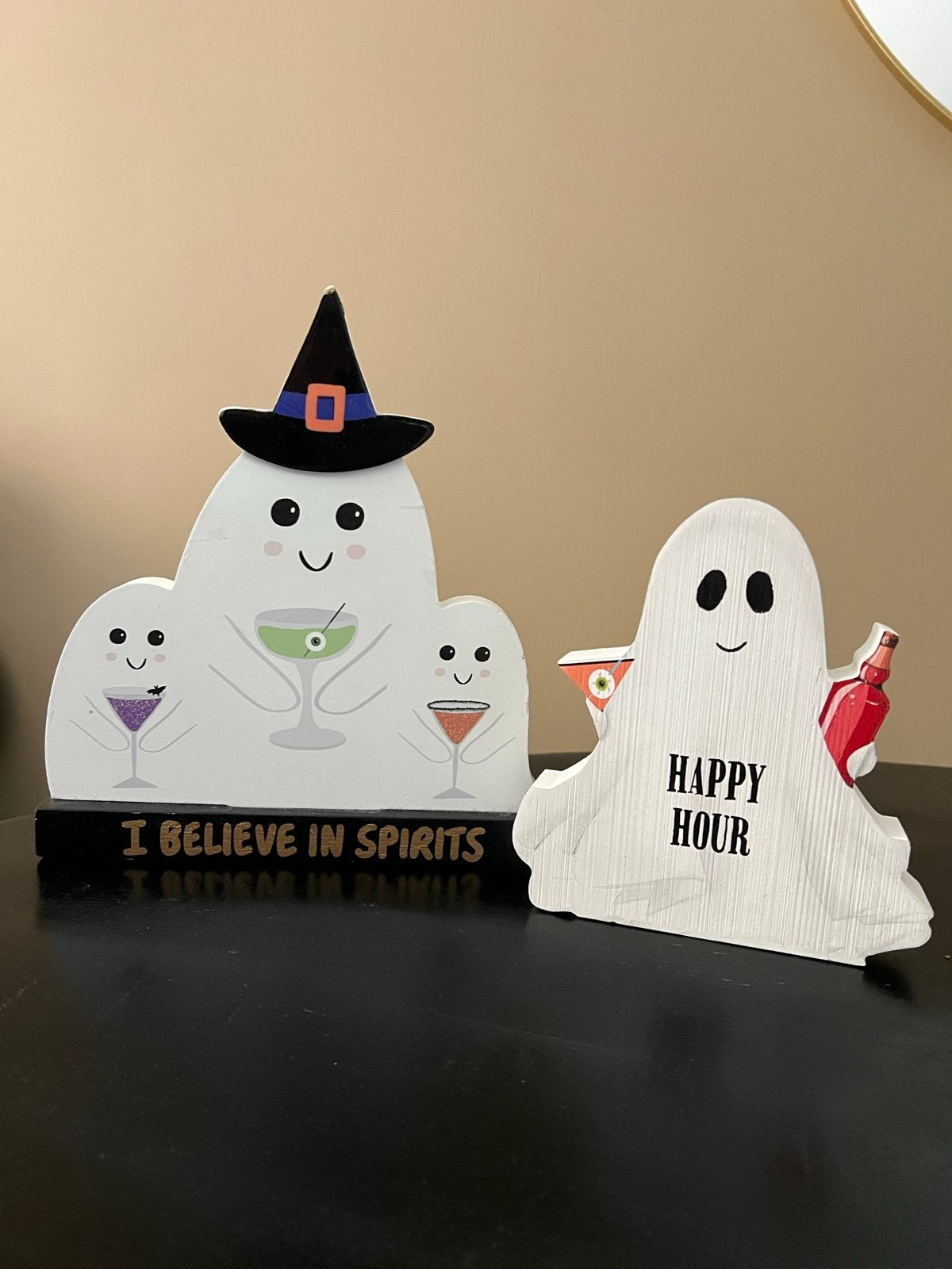 2 Houten spook bordjes voor Halloween van TK Maxx, Ophalen of Verzenden, Zo goed als nieuw