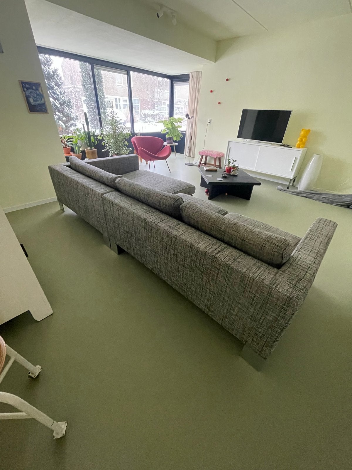 Prachige Minotti bank, Huis en Inrichting, Ophalen, Gebruikt, 100 tot 125 cm, Hoekbank