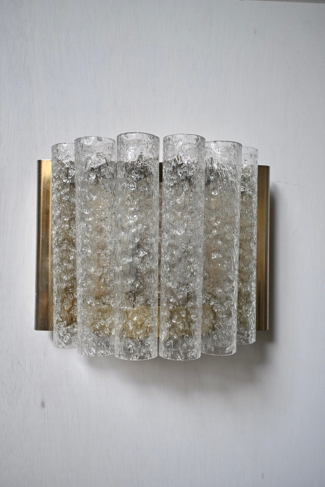 Doria leuchten wandlamp getextureerde ijsglas cilinders, Doria Leuchten, Gebruikt, Doria Leuchten, Doria Leuchten