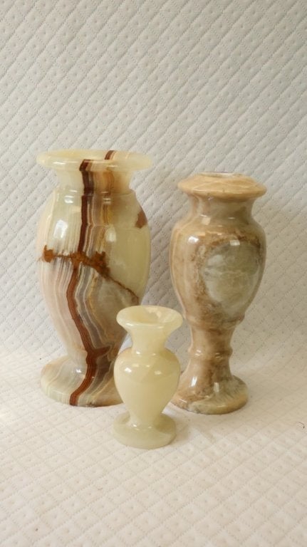 Onyx marmeren vaasjes, Antiek en Kunst, Ophalen of Verzenden