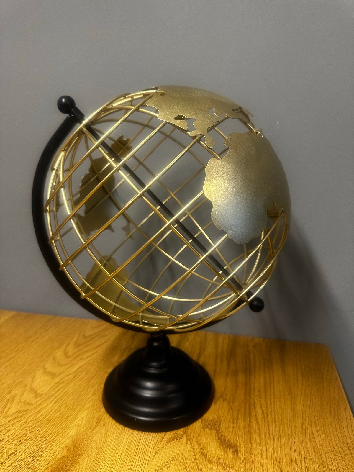 Decoratieve Wereldbol Goudkleurig Metaal, Draaibaar, Overige typen, Ophalen of Verzenden, Zo goed als nieuw