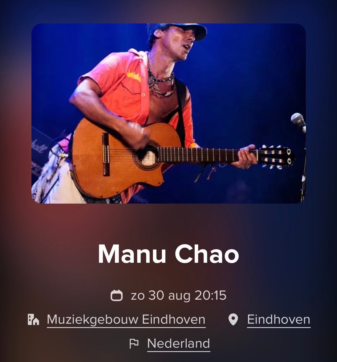 Gezocht 2 kaartjes concert manu chao, Twee personen