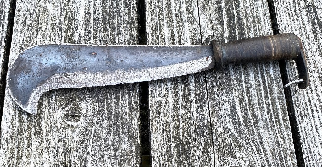 Oud Rinaldie Mes - Italiaanse billhook roncola vintage, Antiek en Kunst, Ophalen of Verzenden