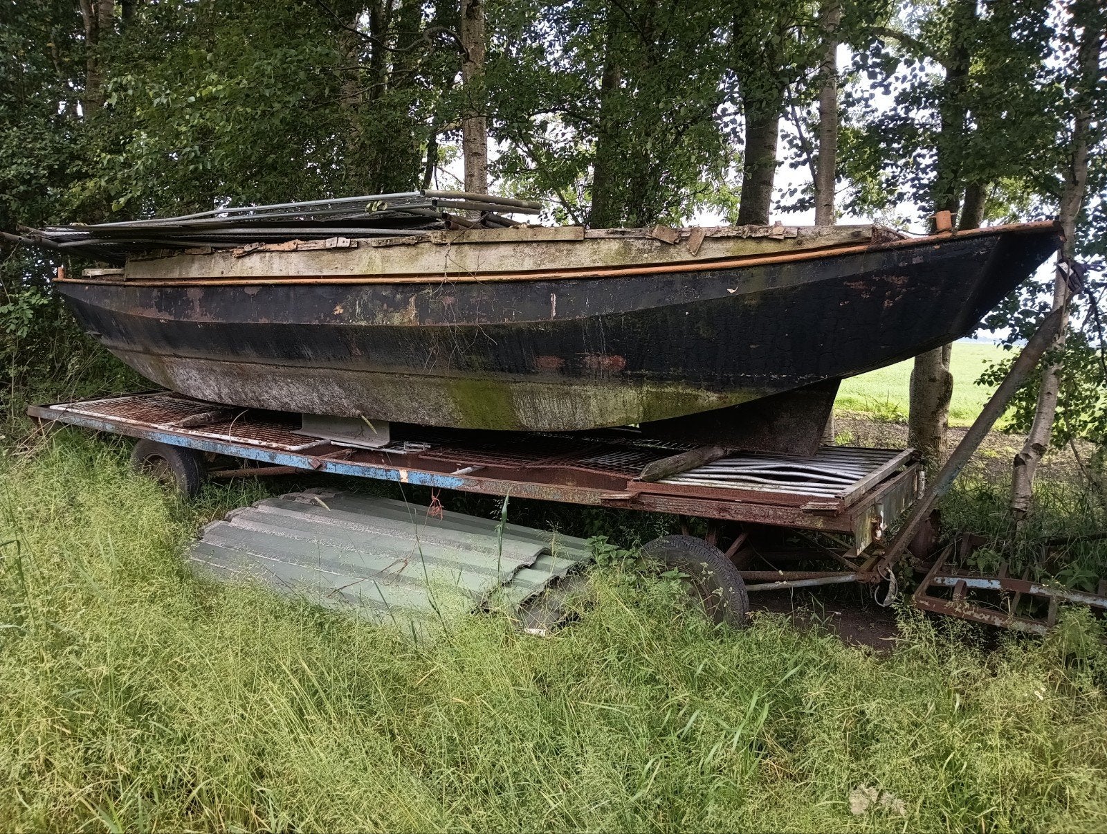 Platbodem stalen boot, Ophalen