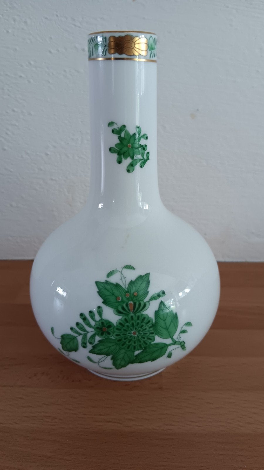 Herend Apponyi Groen Vaasje - Puntgaaf, Antiek en Kunst, Ophalen of Verzenden